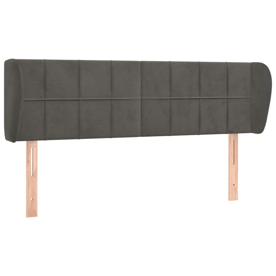 Tête de lit avec oreilles Gris foncé 147x23x78/88 cm Velours - 2