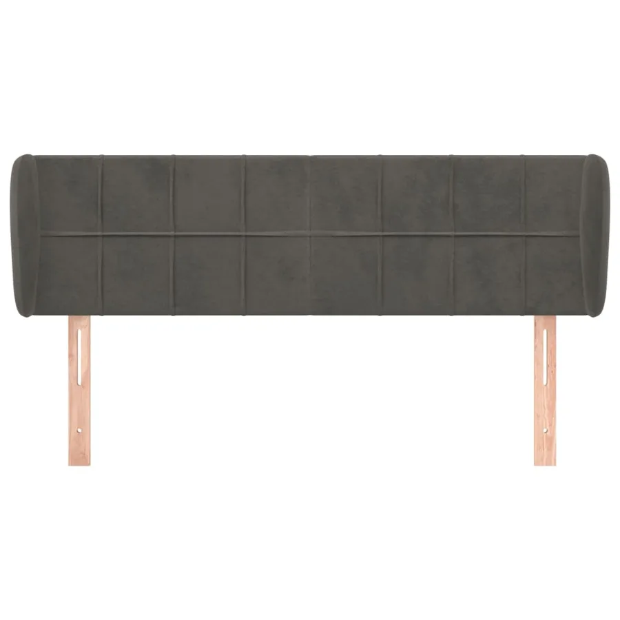 Tête de lit avec oreilles Gris foncé 147x23x78/88 cm Velours - 3