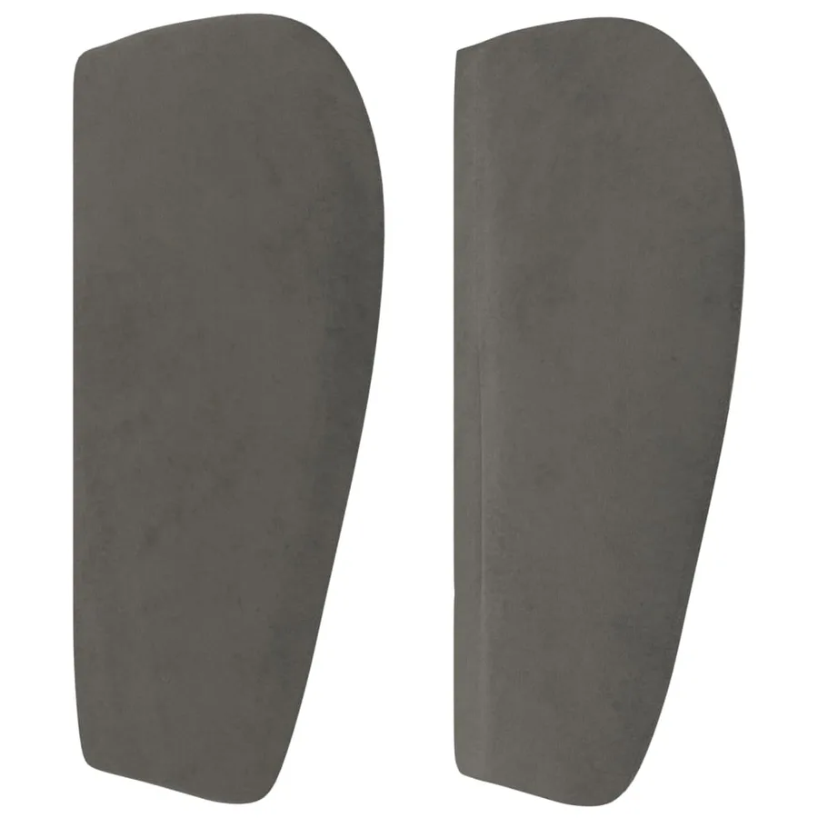 Tête de lit avec oreilles Gris foncé 147x23x78/88 cm Velours - 4