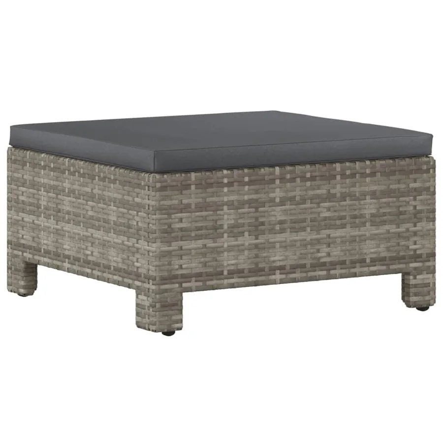 Salon de jardin 8 pcs avec coussins Gris Résine tressée - 8