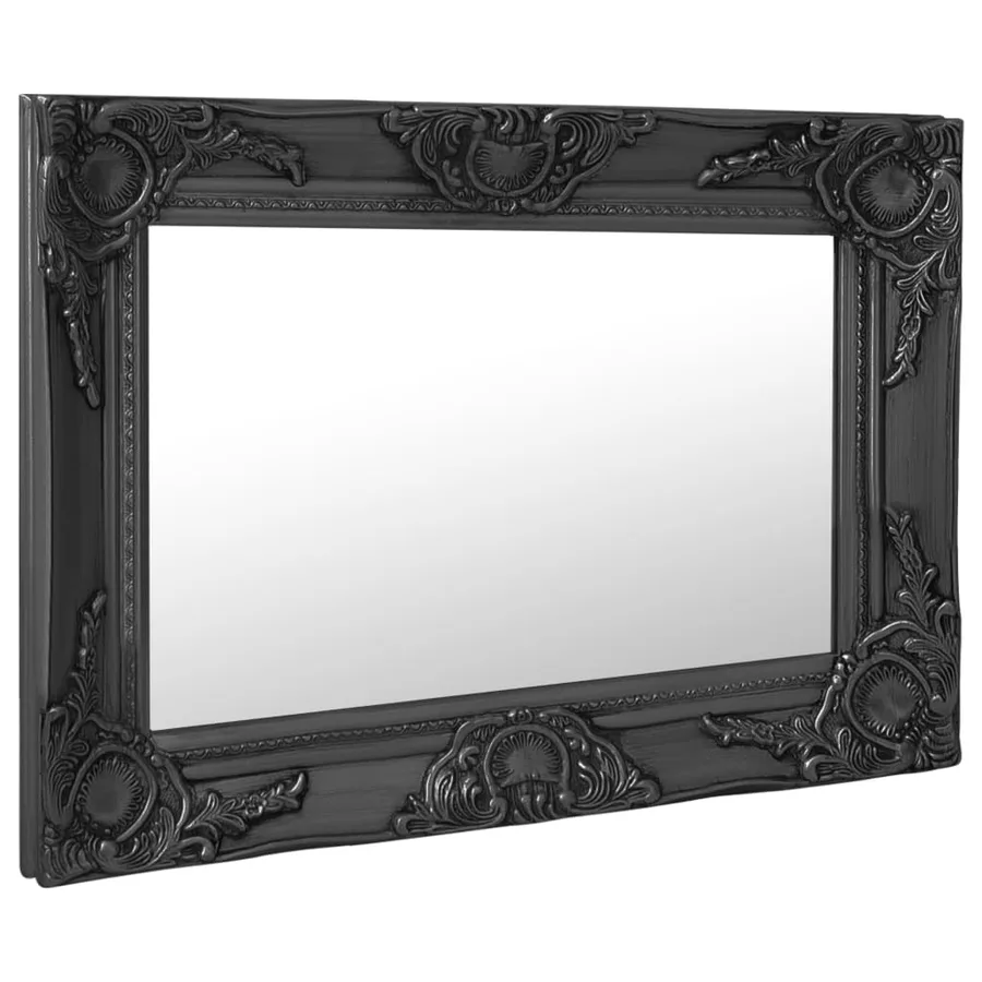 Miroir mural style baroque 60x40 cm noir - 2
