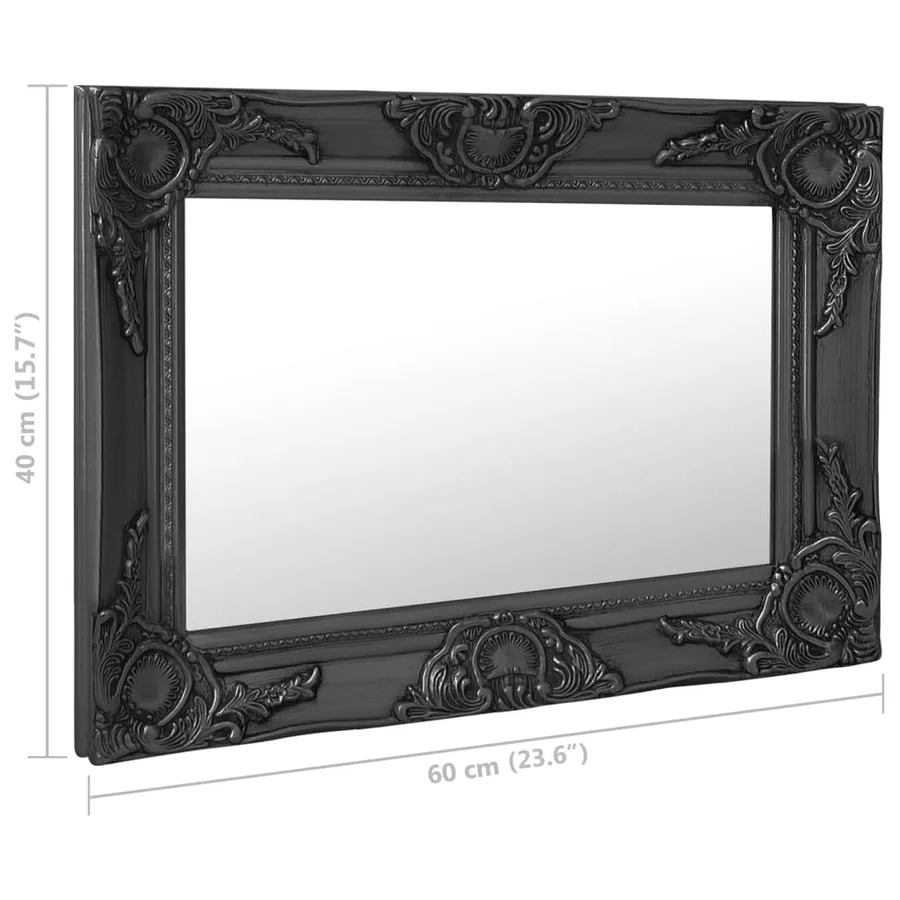 Miroir mural style baroque 60x40 cm noir - 6