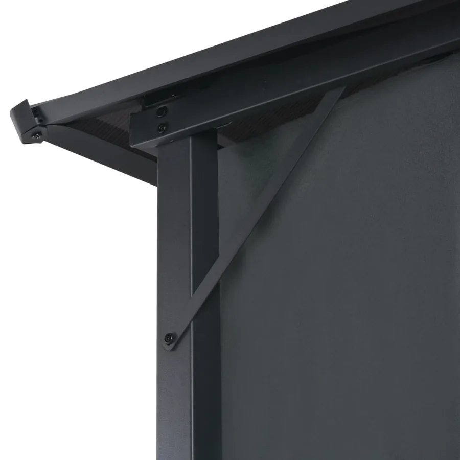 Tonnelle avec rideau Aluminium 3x3 m Noir - 5