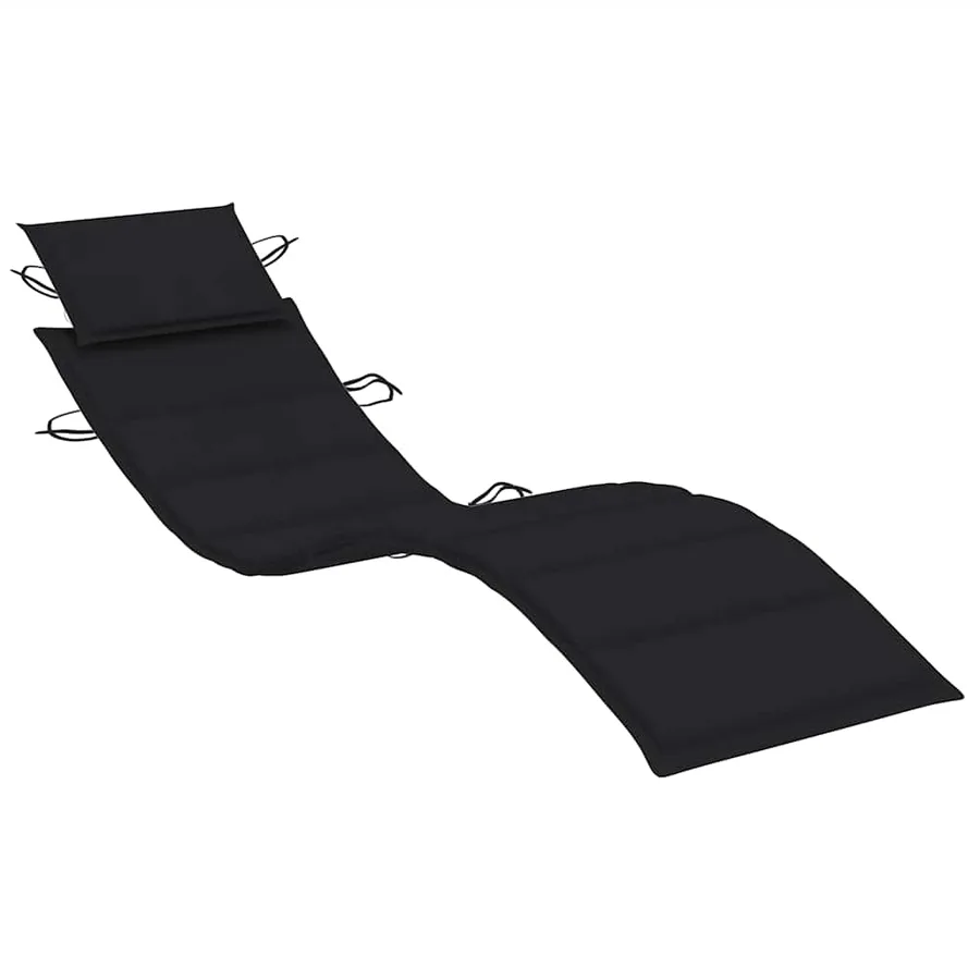 Chaise longue avec coussin Gris Bois d'acacia solide - 9
