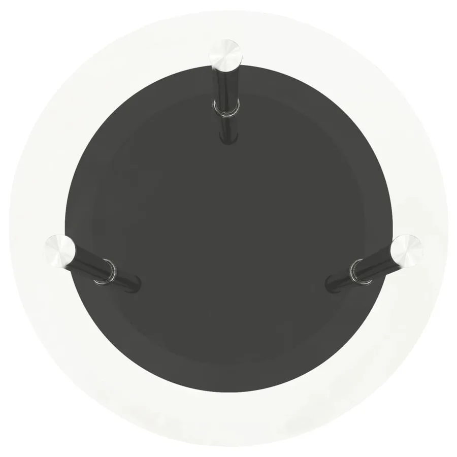 Table d'appoint 2 niveaux Transparent et noir 38cm Verre trempé - 3