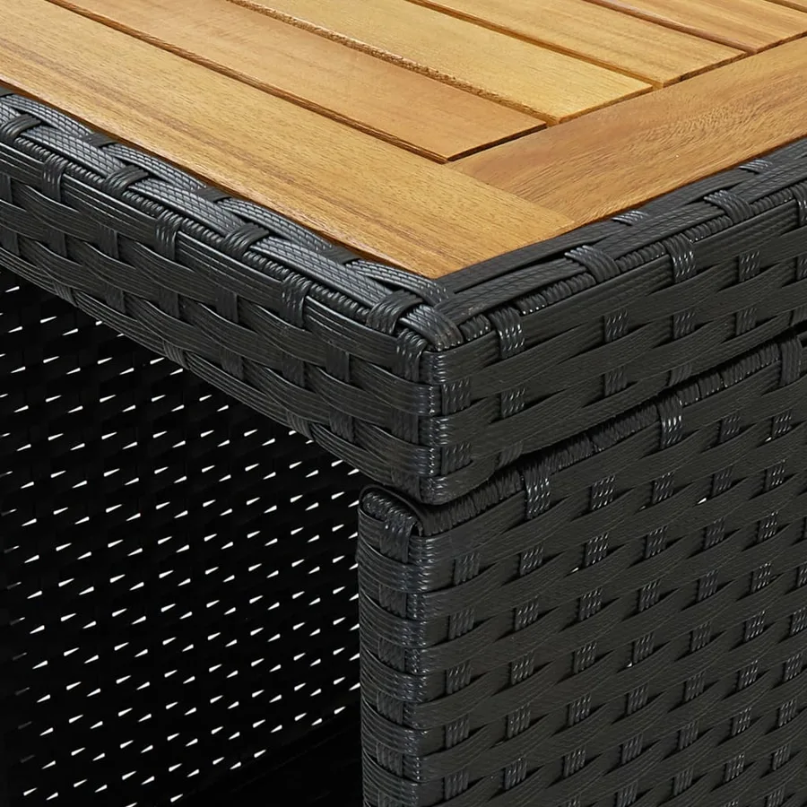 Ensemble de bar de jardin 5 pcs et coussins Résine tressée Noir - 4
