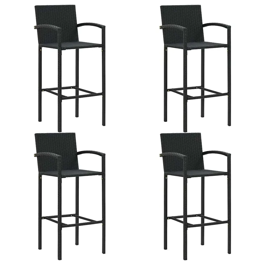 Ensemble de bar de jardin 5 pcs Noir - 5