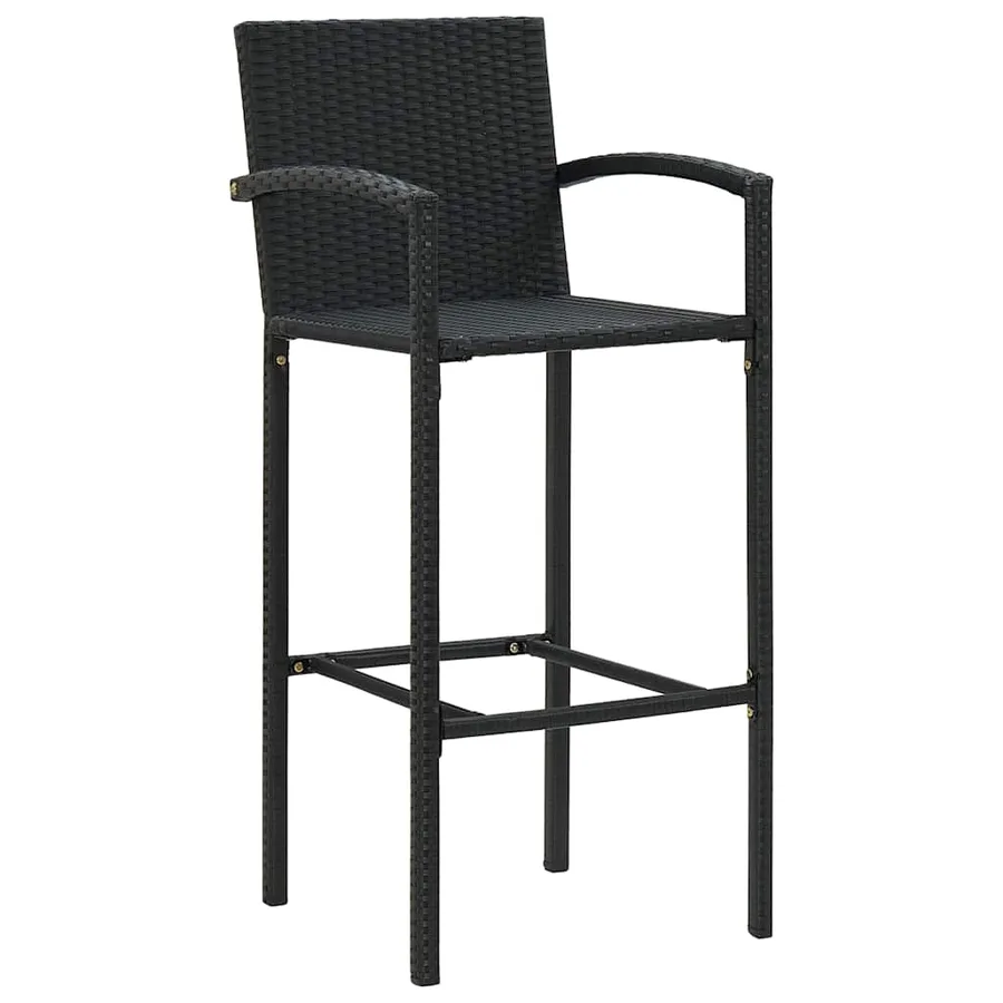 Ensemble de bar de jardin 5 pcs Noir - 6