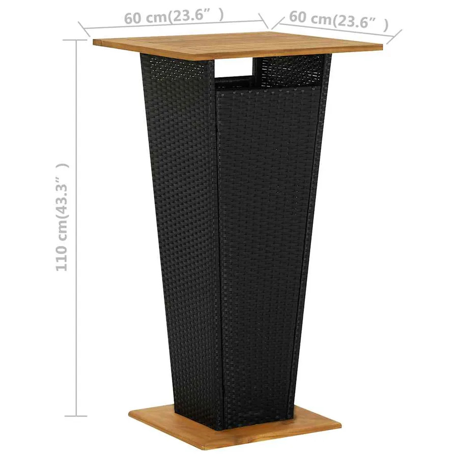 Ensemble de bar de jardin 5 pcs Noir - 7