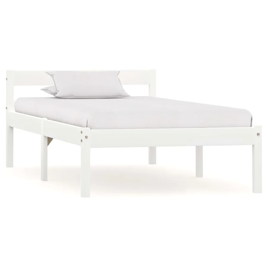 Cadre de lit sans matelas blanc bois de pin massif 90x200 cm