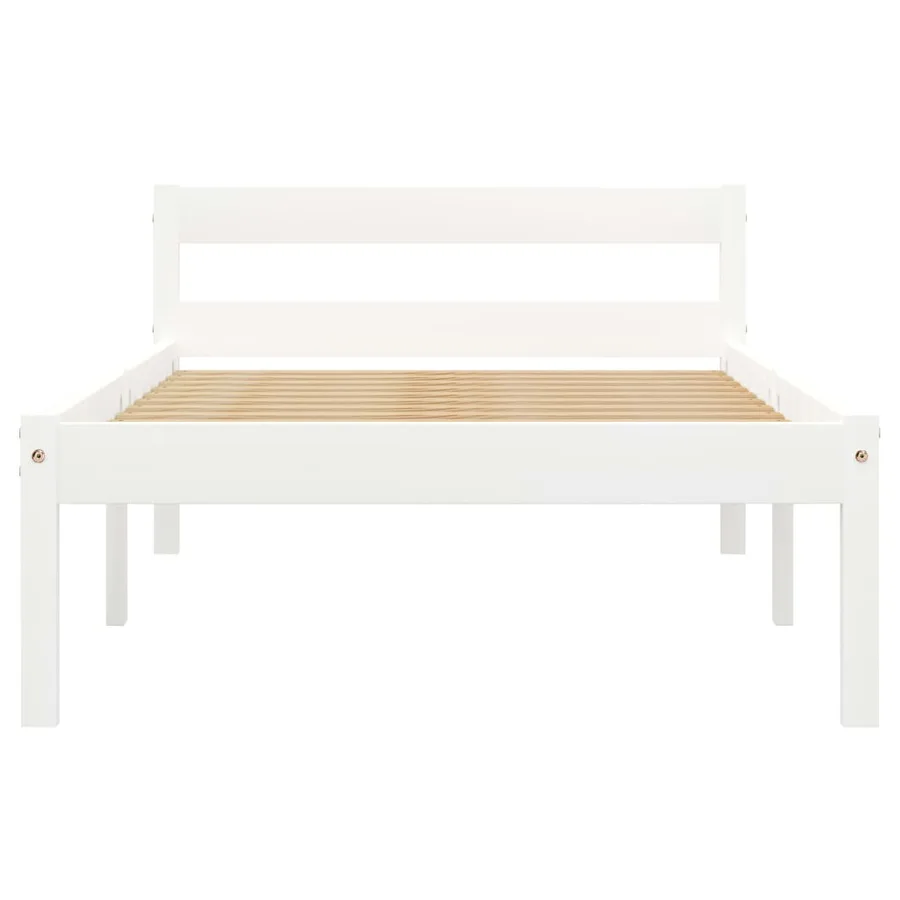Cadre de lit sans matelas blanc bois de pin massif 90x200 cm - 3