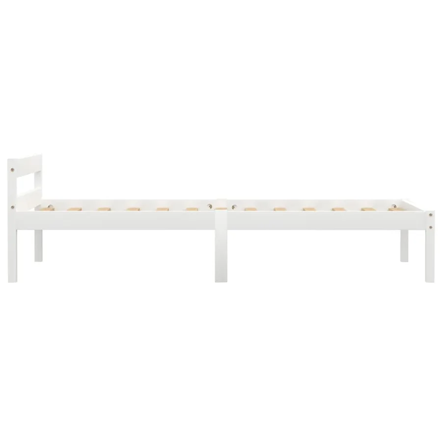 Cadre de lit sans matelas blanc bois de pin massif 90x200 cm - 4
