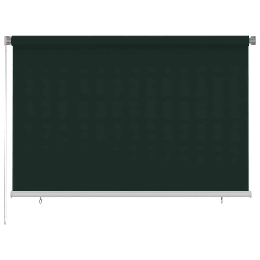 Store roulant d'extérieur 225 (l) x 140 (H) cm vert foncé HDPE