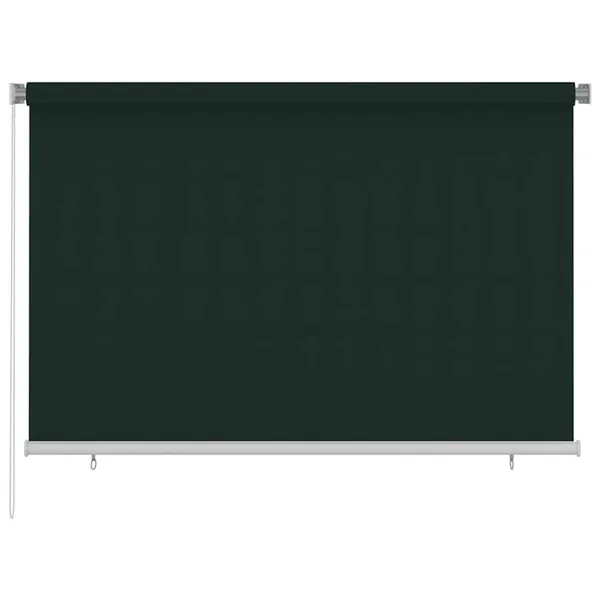Store roulant d'extérieur 225 (l) x 140 (H) cm vert foncé HDPE