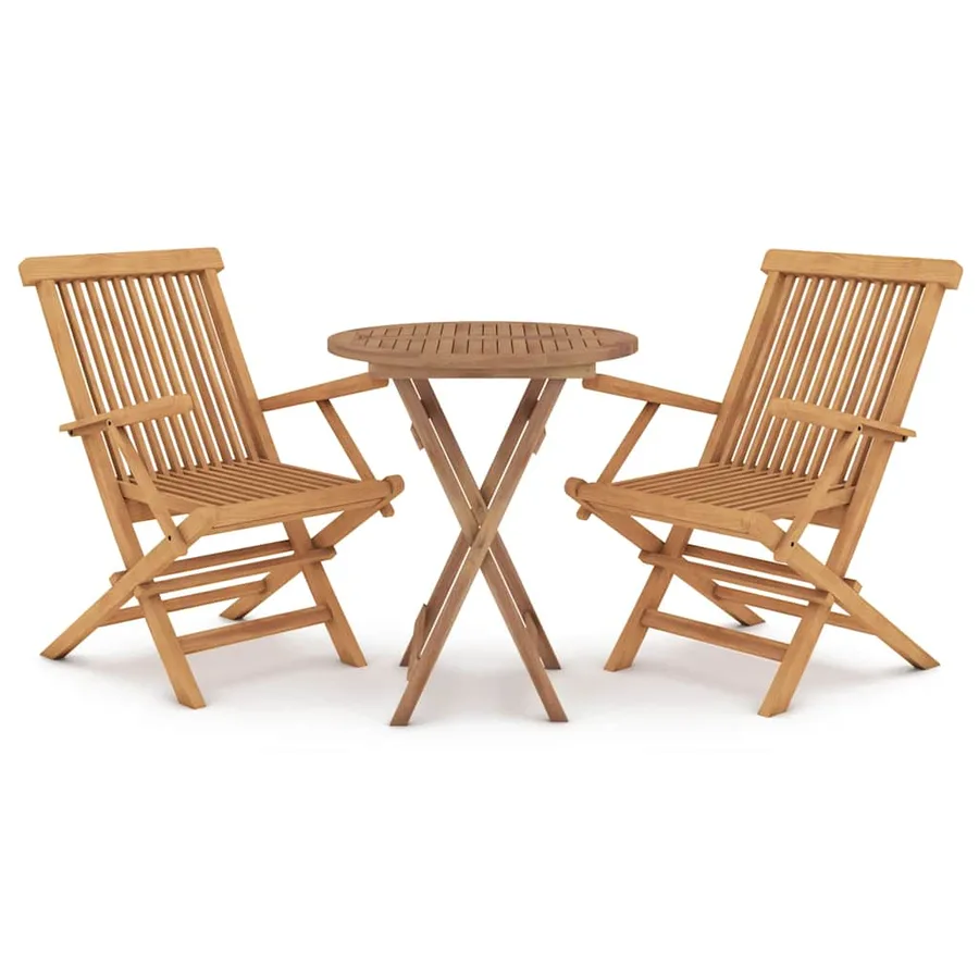 Ensemble à manger de jardin 3 pcs Bois de teck massif - 2