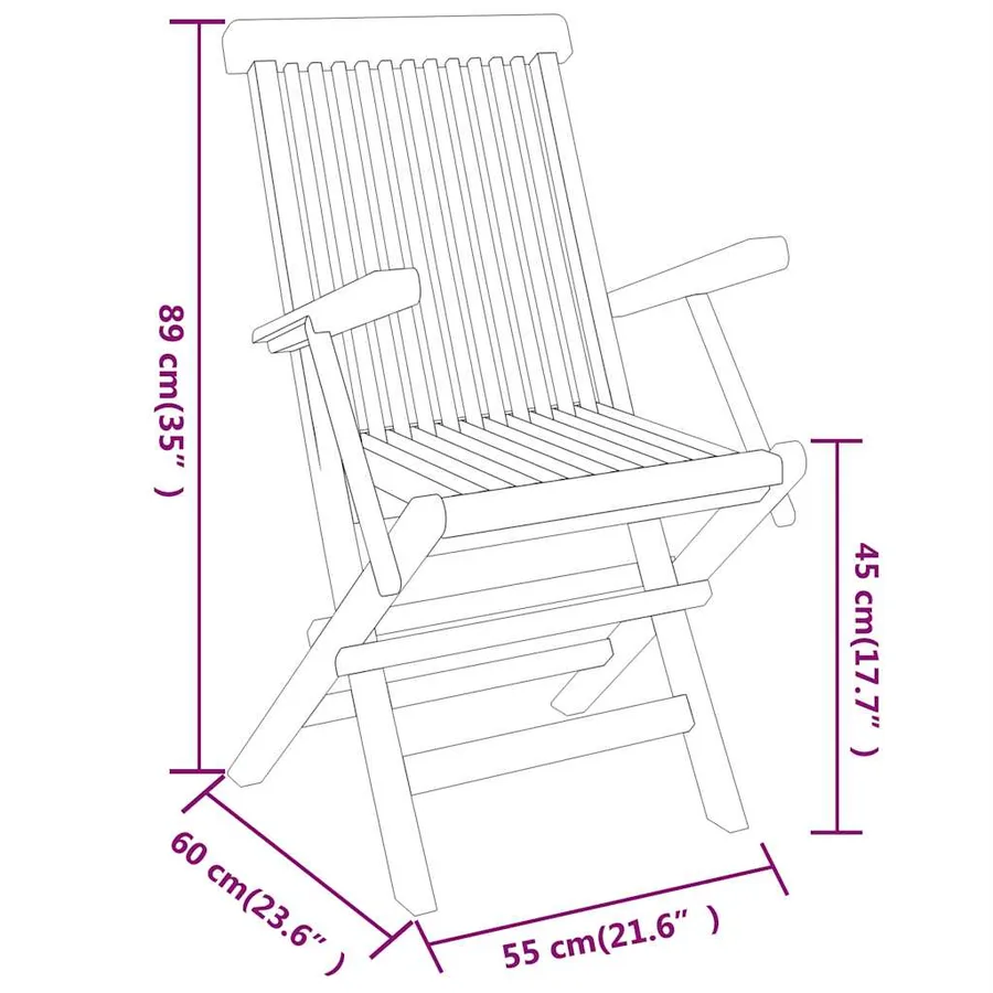 Ensemble à manger de jardin 3 pcs Bois de teck massif - 8