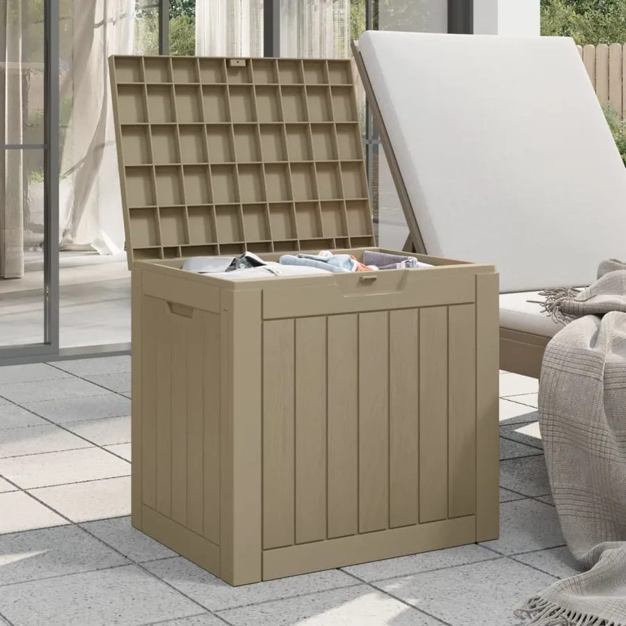 Boîte de stockage de jardin gris 55,5x43x53 cm polypropylène - 3