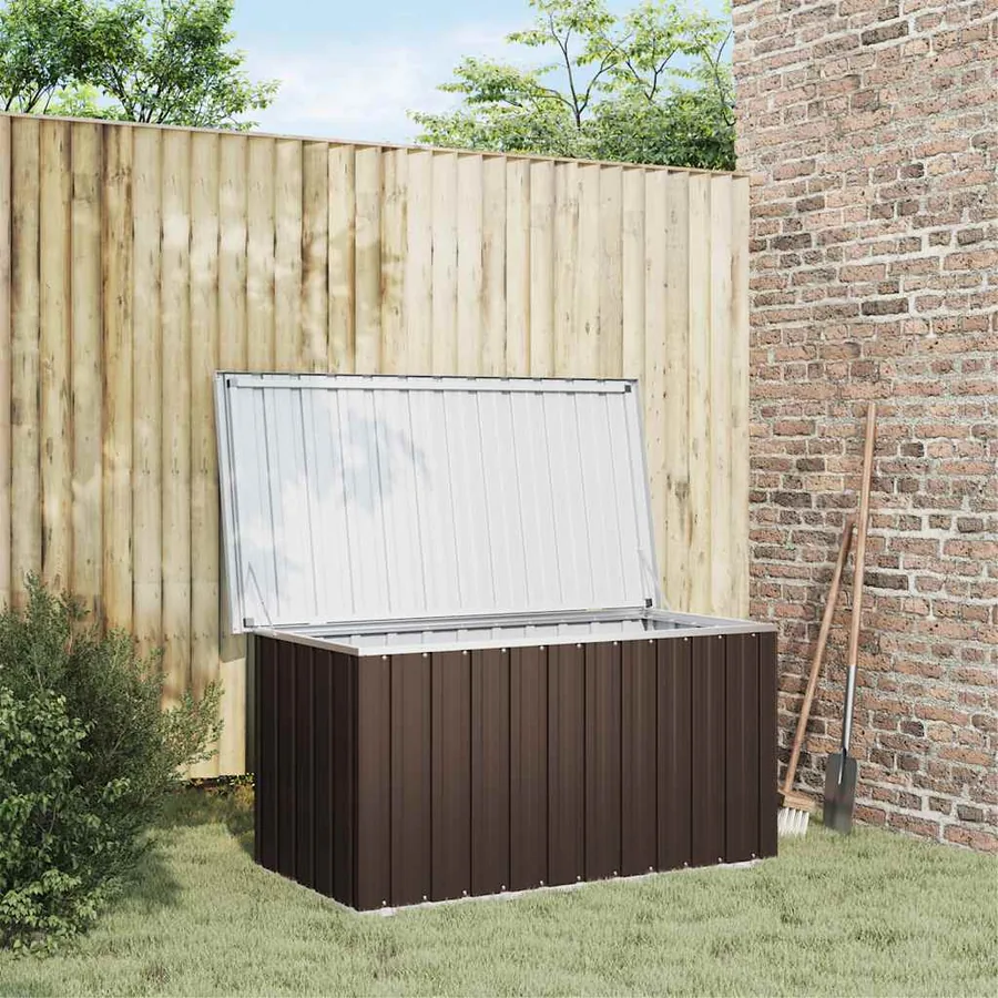 Coffre de rangement de jardin Marron 129x67x65 cm