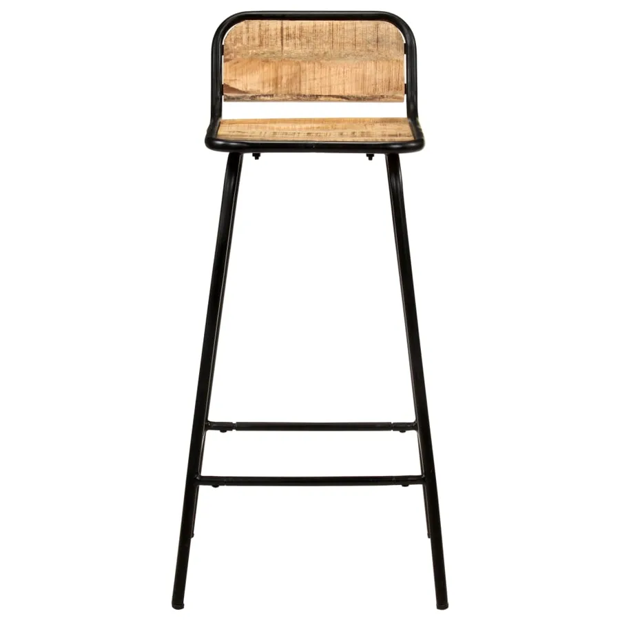 Chaises de bar lot de 4 bois de manguier solide - 3