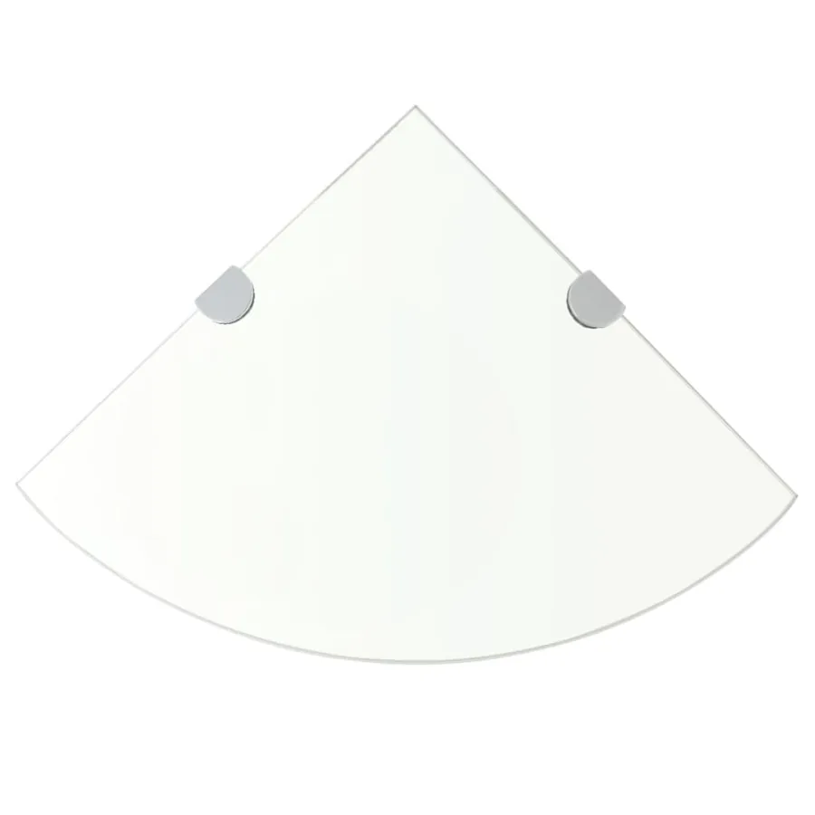 Étagère de coin + supports chromés Verre Transparent 35 x 35 cm