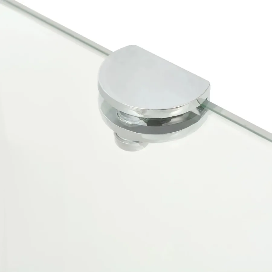 Étagère de coin + supports chromés Verre Transparent 35 x 35 cm - 4
