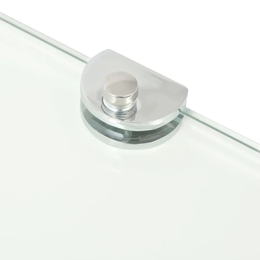 Étagère de coin + supports chromés Verre Transparent 35 x 35 cm - 5