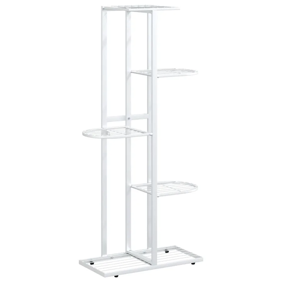 Support pour plantes 5 niveaux 43x22x98 cm Blanc Métal - 2