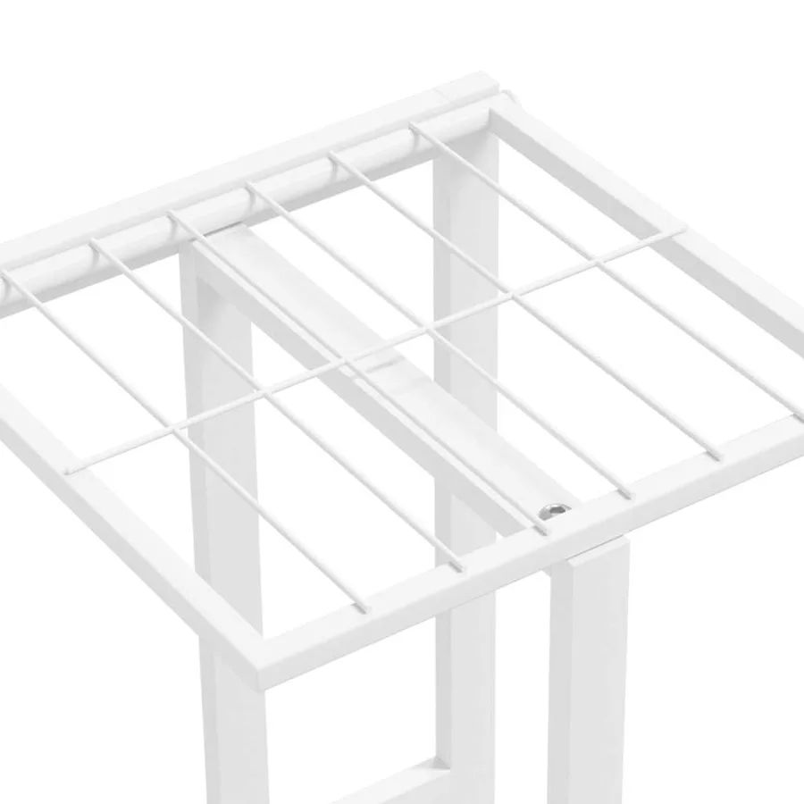Support pour plantes 5 niveaux 43x22x98 cm Blanc Métal - 8