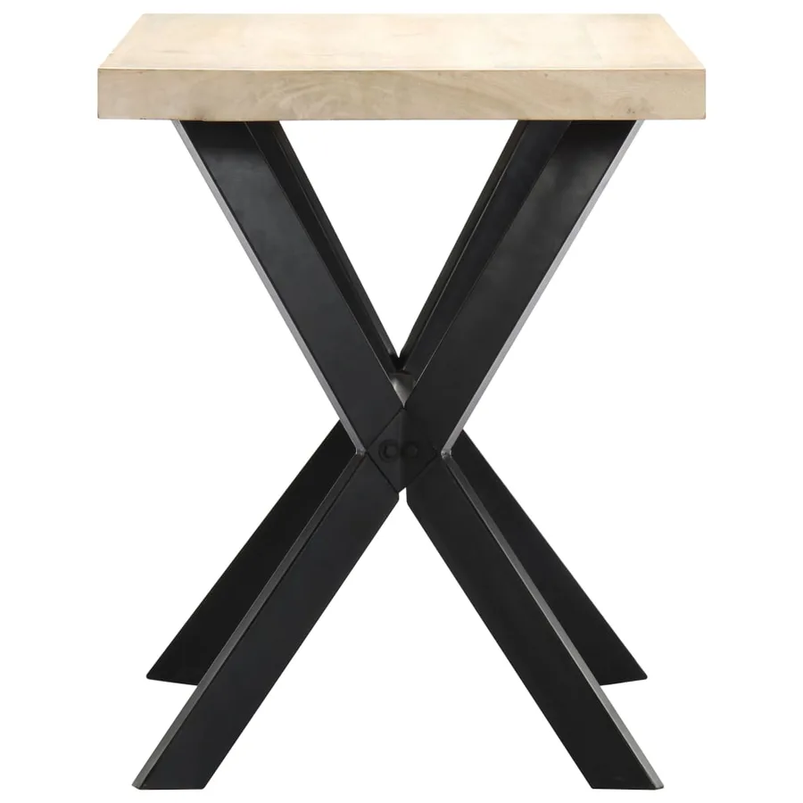 Table à dîner Blanc 120x60x75 cm Bois de manguier massif - 3
