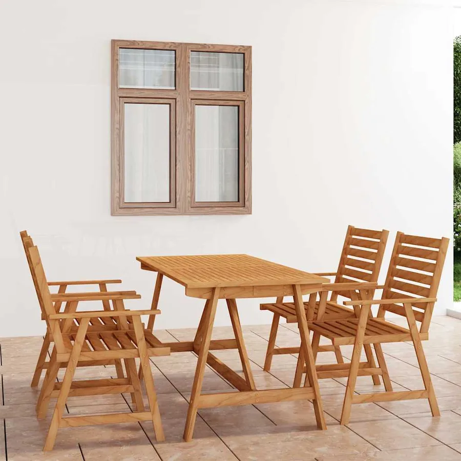 Ensemble à manger de jardin 5 pcs Bois d'acacia solide