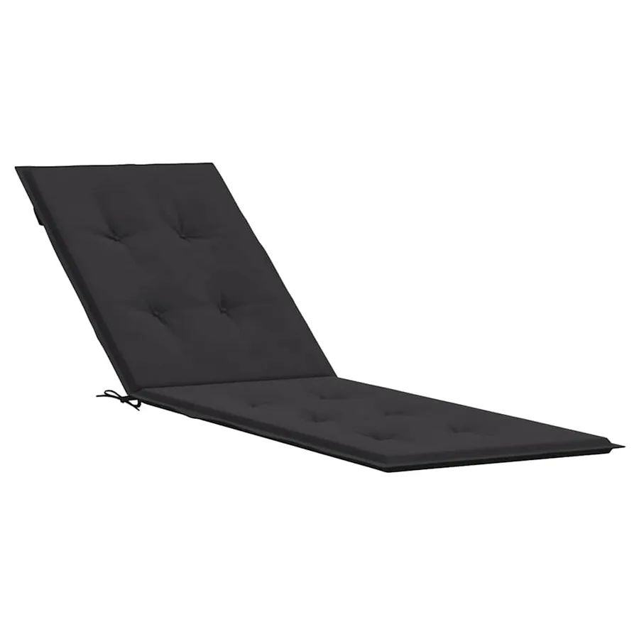 Coussin de chaise de terrasse noir (75+105)x50x4 cm - 2
