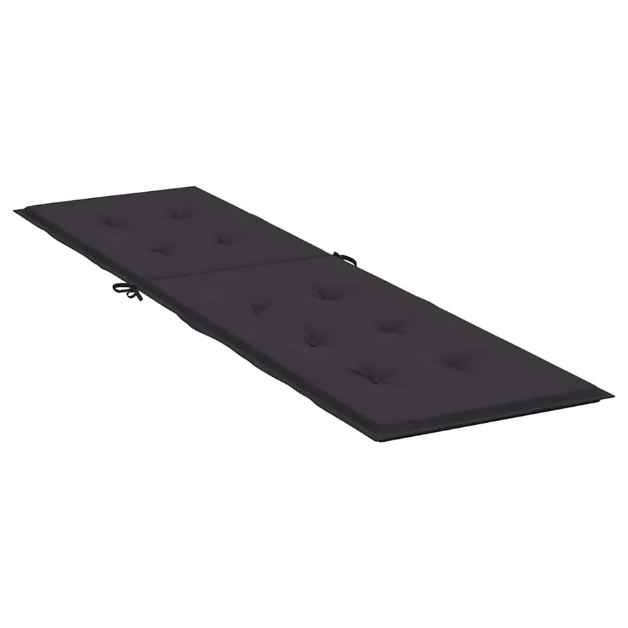 Coussin de chaise de terrasse noir (75+105)x50x4 cm - 4