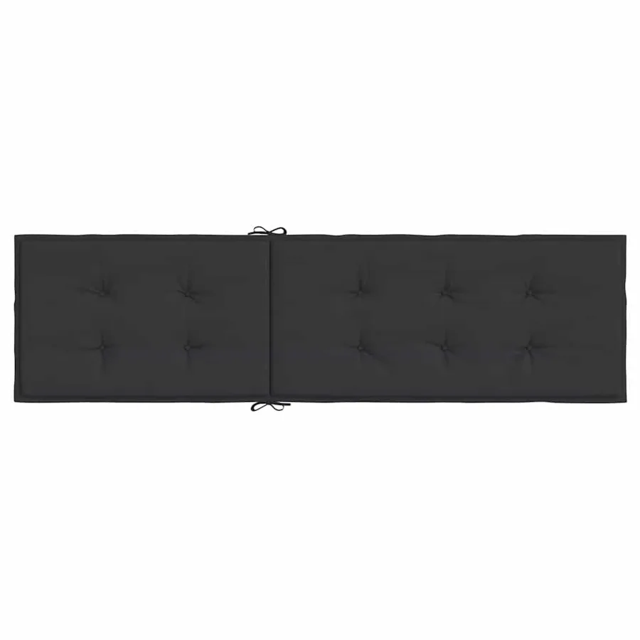 Coussin de chaise de terrasse noir (75+105)x50x4 cm - 5