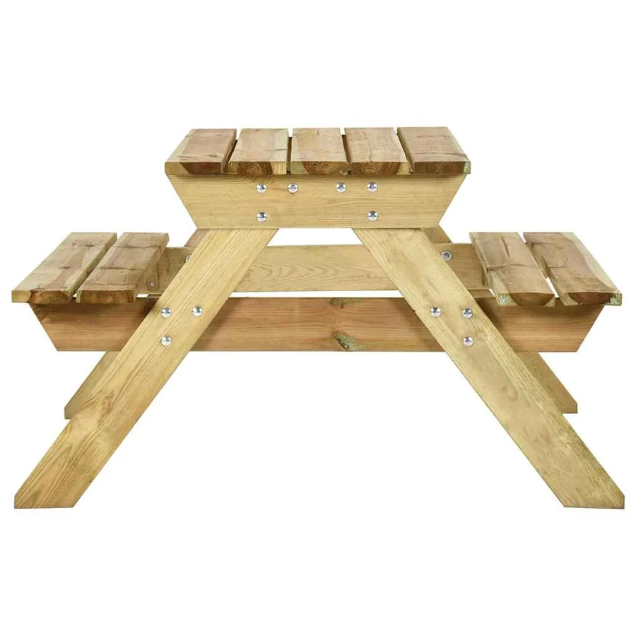 Table de pique-nique et bancs 110x123x73cm Bois de pin imprégné - 3