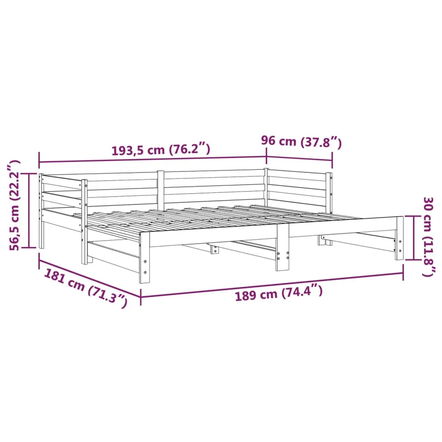 Lit coulissant sans matelas blanc 90x190 cm - 15
