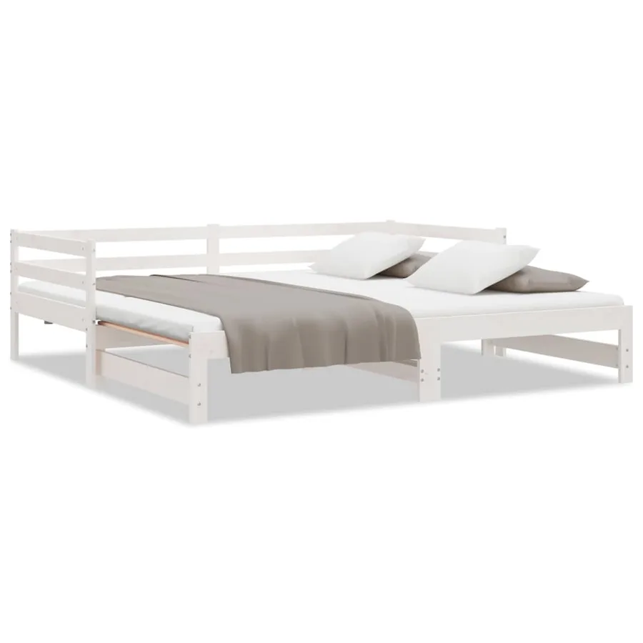 Lit coulissant sans matelas blanc 90x190 cm - 2