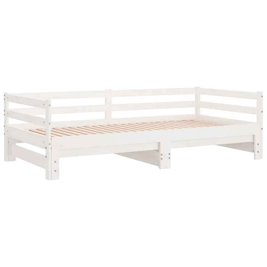 Lit coulissant sans matelas blanc 90x190 cm - 3