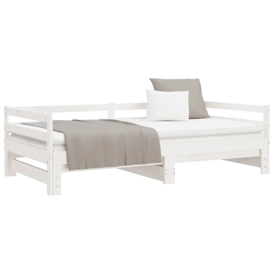 Lit coulissant sans matelas blanc 90x190 cm - 5