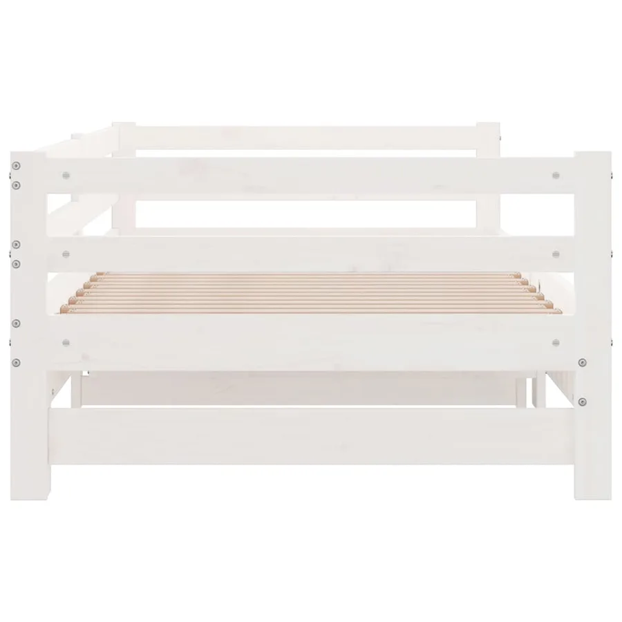 Lit coulissant sans matelas blanc 90x190 cm - 7