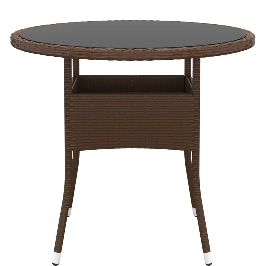 Ensemble à manger de jardin 5pcs Résine tressée Marron - 6