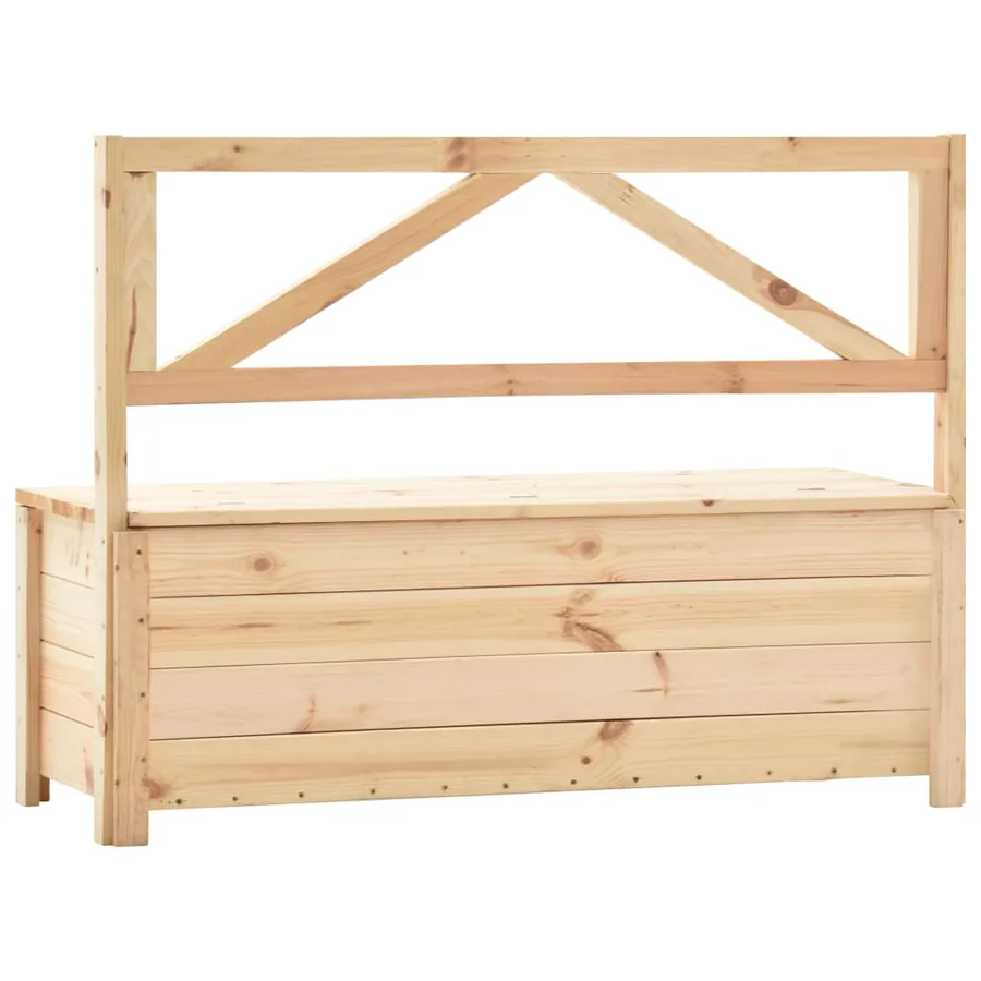 Banc de rangement 120 cm bois de pin massif - 5