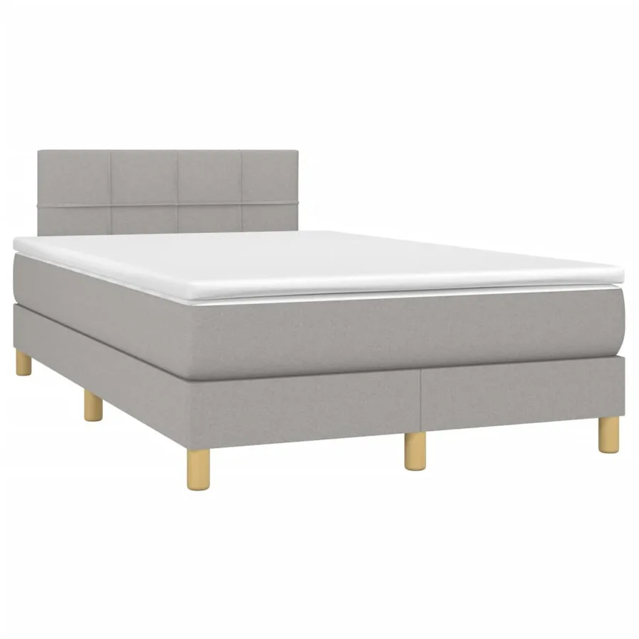 Sommier à lattes de lit matelas LED Gris clair 120x200 cm Tissu - 3