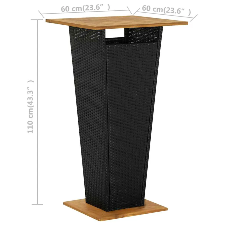 Ensemble de bar de jardin 5 pcs et coussins Résine tressée Noir - 11