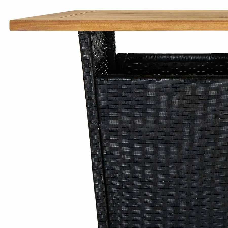 Ensemble de bar de jardin 5 pcs et coussins Résine tressée Noir - 7