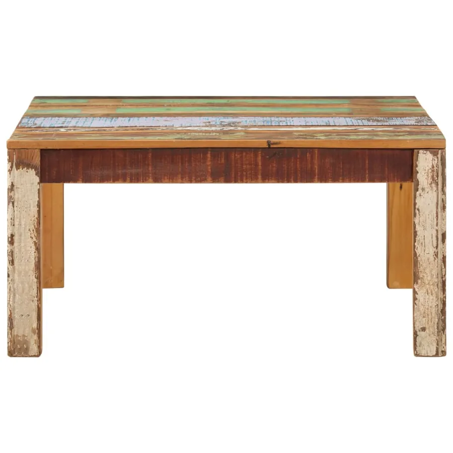 Table basse 80x80x40 cm Bois de récupération massif - 2