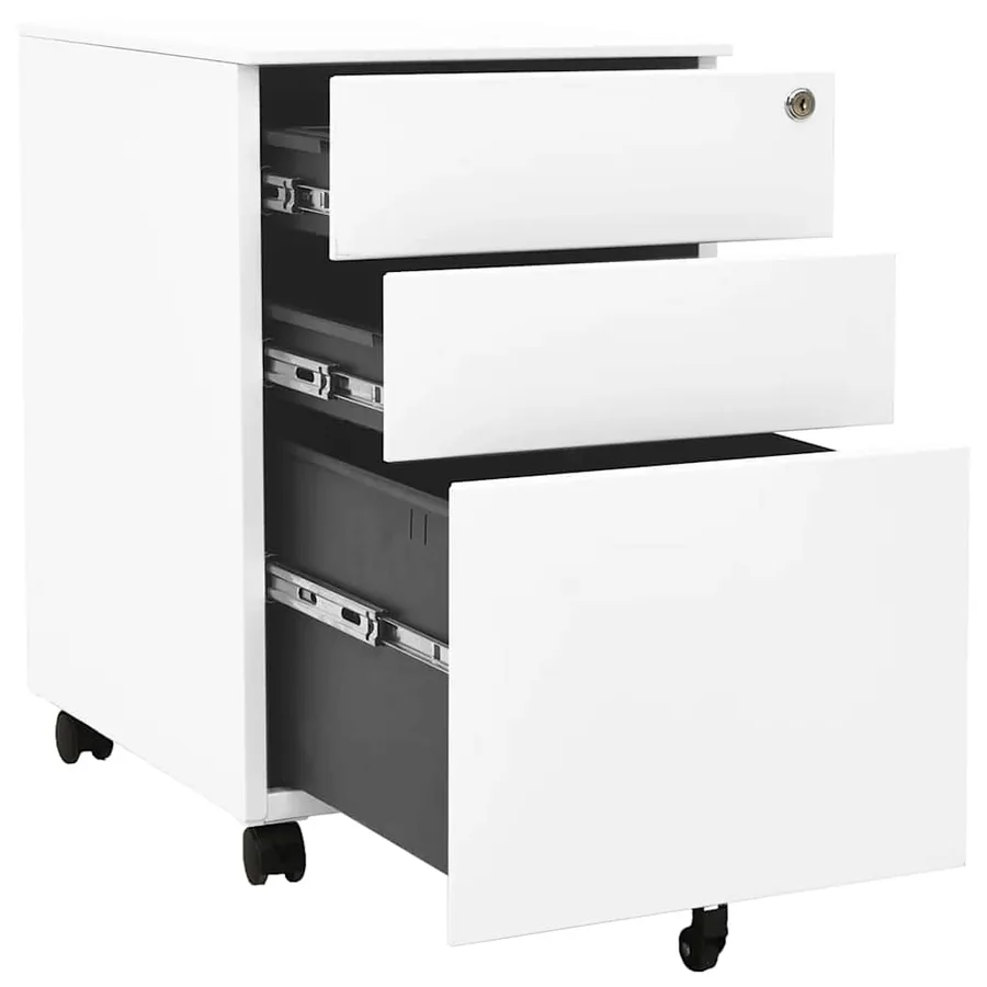 Classeur mobile Blanc 39x45x60 cm Acier - 5