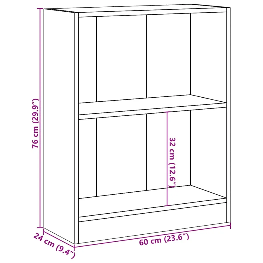 Bibliothèque Chêne marron 60x24x76 cm Bois d'ingénierie - 10