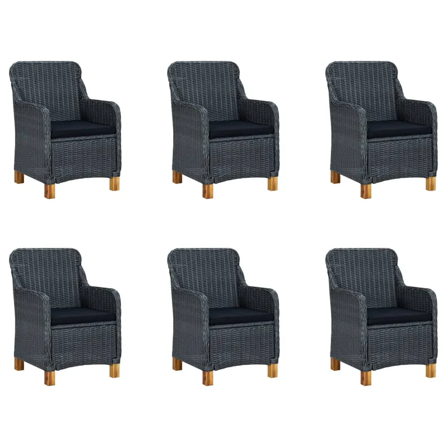 Ensemble à manger de jardin 7 pcs Gris foncé - 6