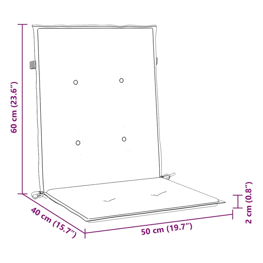 Coussins de chaise de jardin à dossier bas lot de 4 crème - 10
