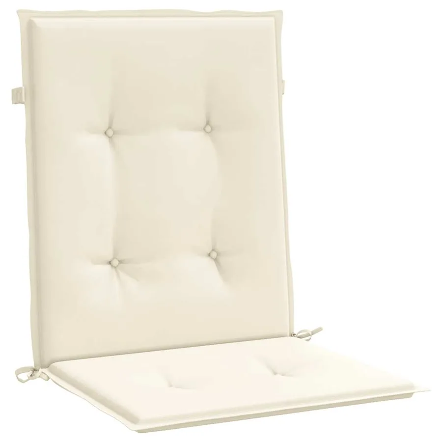 Coussins de chaise de jardin à dossier bas lot de 4 crème - 5